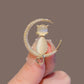 Zenat Sweet Flower Rhinestone Lapel Pin Brooch