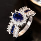 Zenat Blue Cube Zircon Elegant Ring