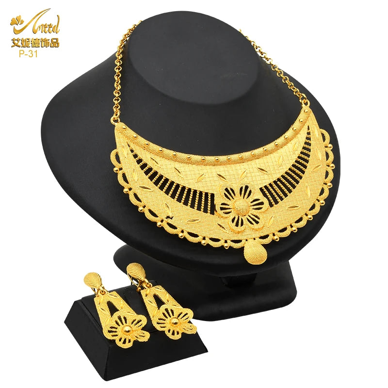 Zenat Luxury Indian style Jewelry Sets 24K Golden