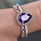 Zenat Purple Cubic Zirconia Square Crystal Ring
