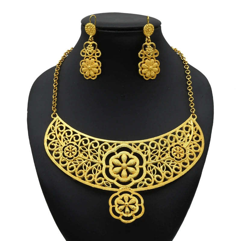 Zenat Luxury Indian style Jewelry Sets 24K Golden