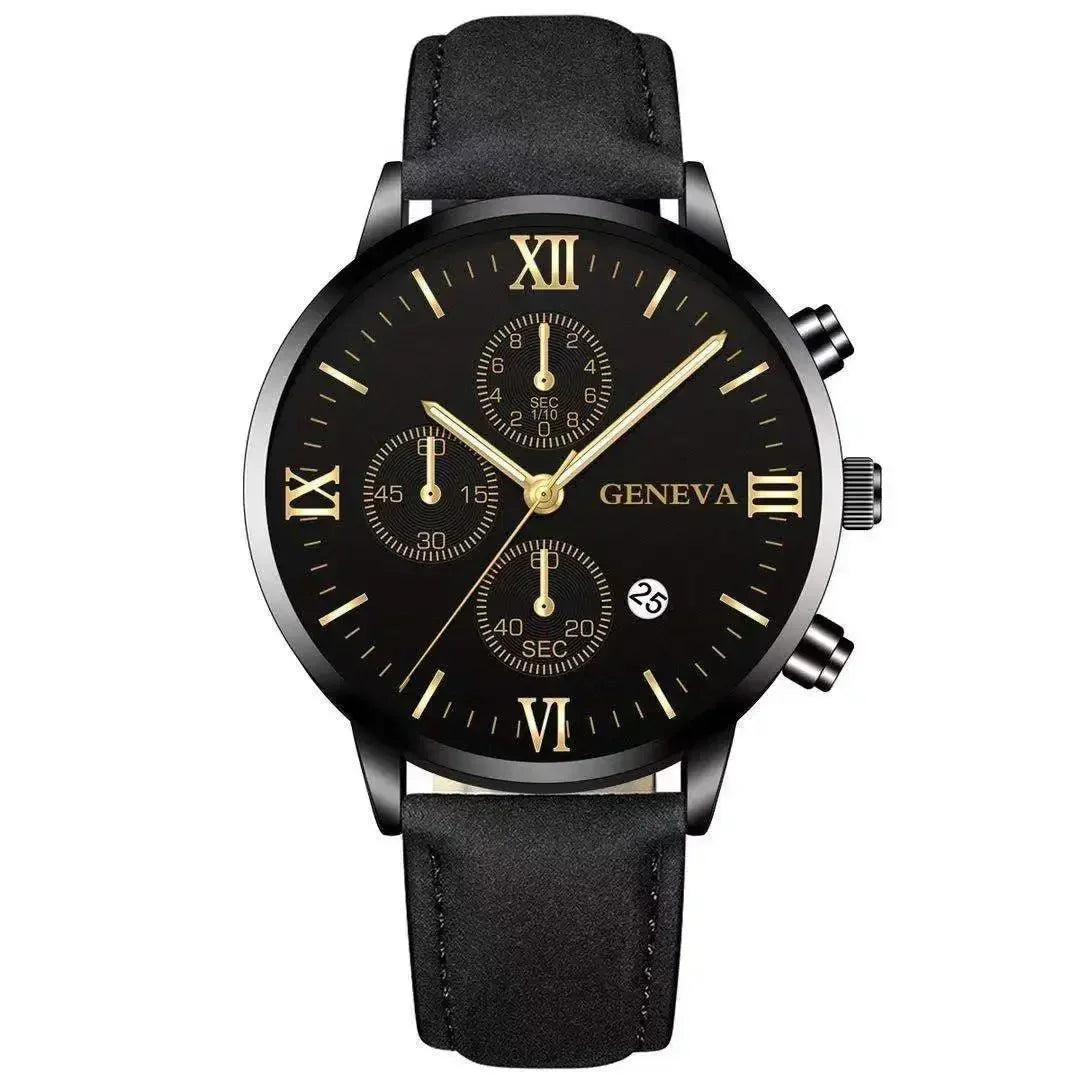 Zenat Geneva Wristwatch Alloy Case Leather