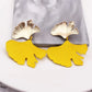 Zenat Geometric Ginkgo Leaf Drop Earrings