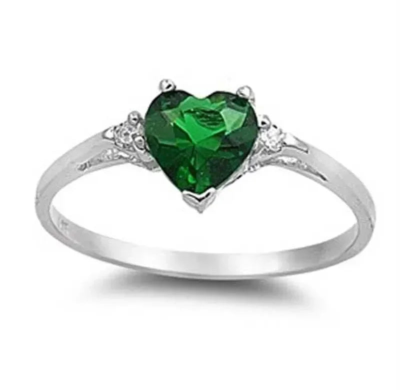 Zenat Green Oval Crystal Party Women's Ring