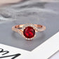 Zenat Elegant Red Corundum Ring with Large Zircon