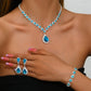 Minimalist Water drops Jewelry Set for Women Crystal Necklace Bracelet Earrings Set Gift Banquet Wedding Anniversary Accessories