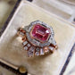 Zenat Pink Sparkling Zircon Princess Square Ring