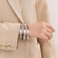 Gold Round Smooth Bangle Waterproof 316L Stainless Steel 18k