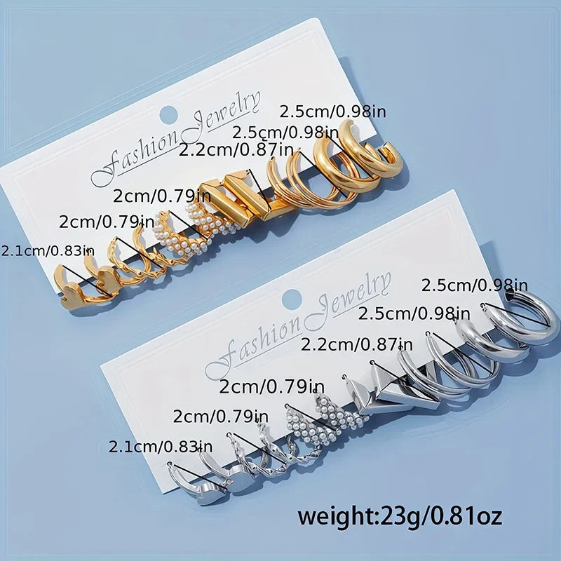 Zenat 6-Pair Elegant Daily Wear Earrings Set