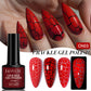 Zenat Bright Red Sparkling Glitter Gel Nail Polish