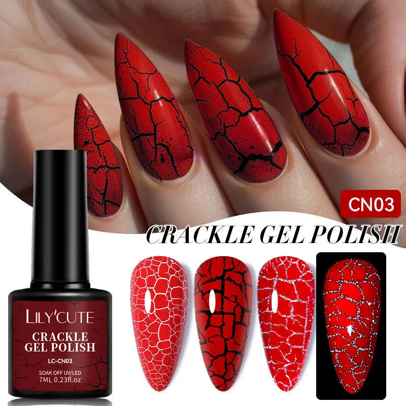 Zenat Bright Red Sparkling Glitter Gel Nail Polish