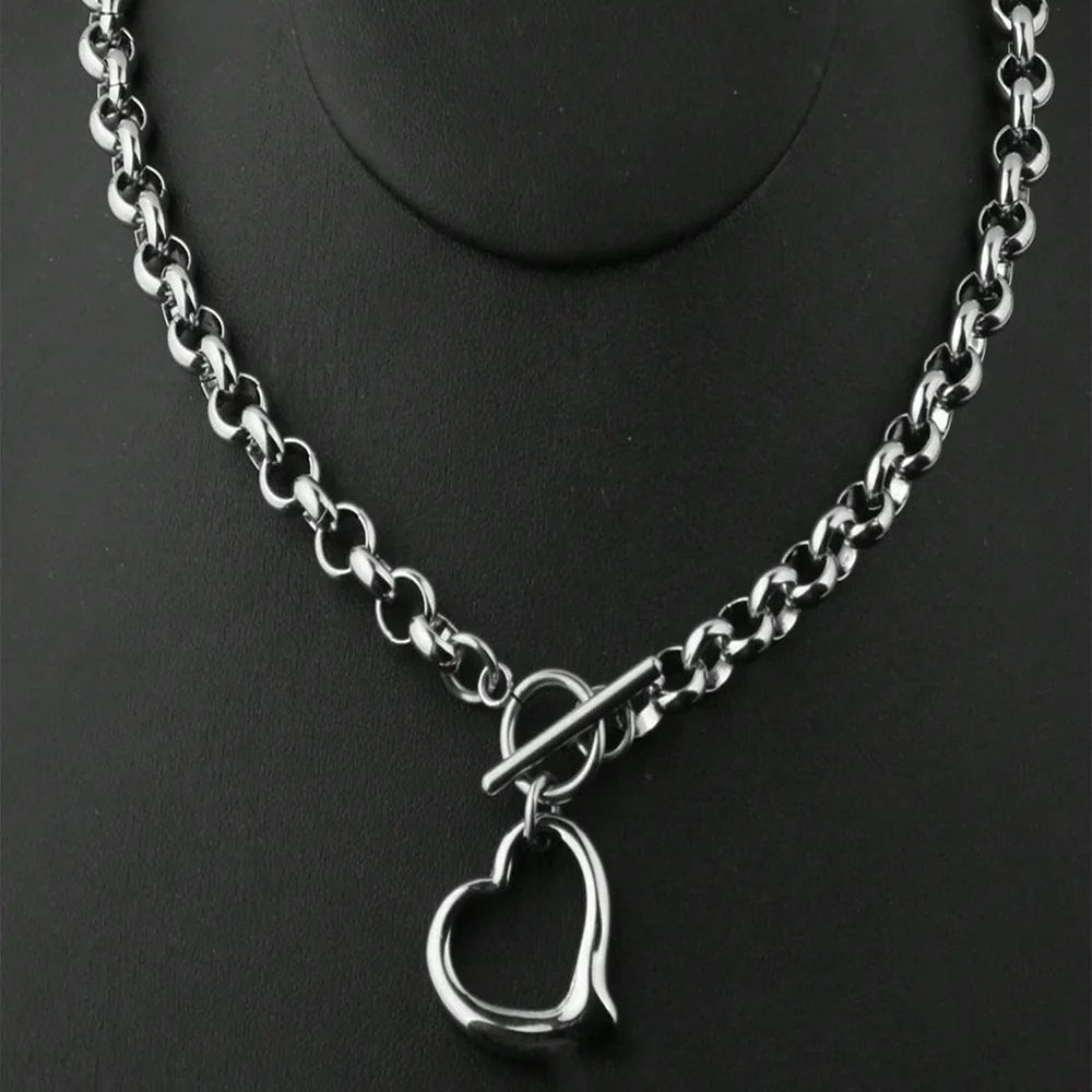 Zenat Love Stainless Steel Bracelet & Necklace Set