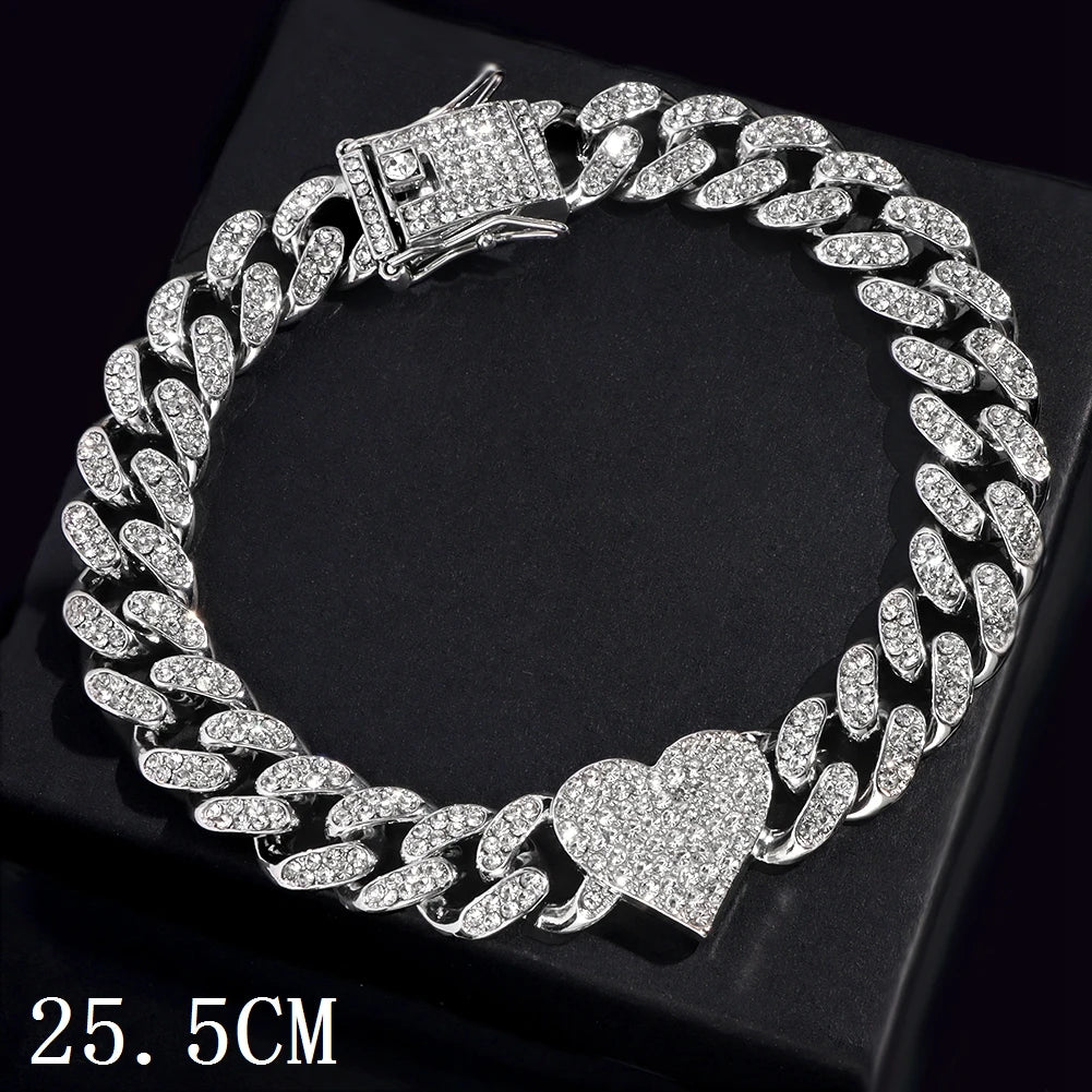 Zenat Iced Out Chunky Cuban Anklet for Women