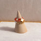 Trendy Cute Bohemia Pearl Flower Acrylic Beaded Rings Party Jewelry Finger Ring Set Women Ring