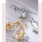 Zenat Round Stainless Steel Pearl Earrings for Women