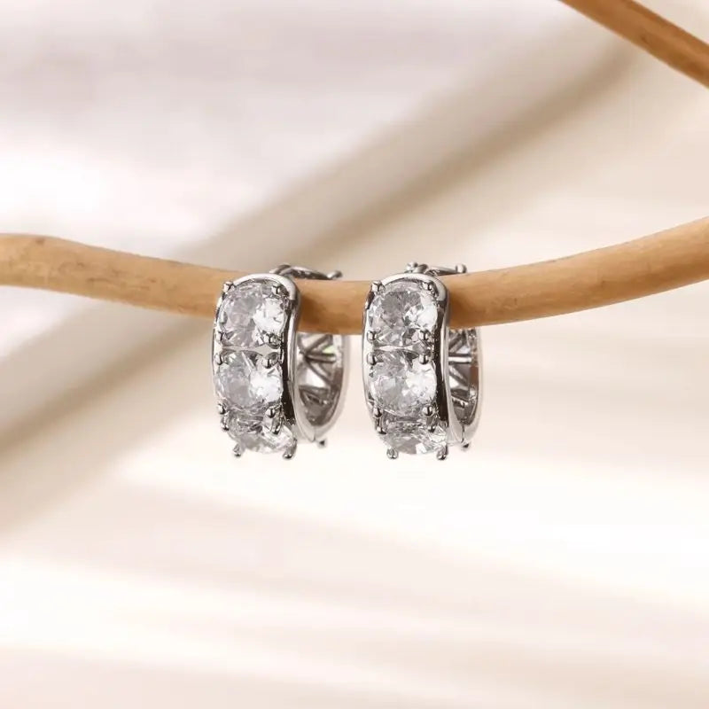 Zircon Geometric Snake Earrings for Women Multi Layered Gold Color Small Hoop Earrings Fashion Ear Piercing Wedding Jewelry