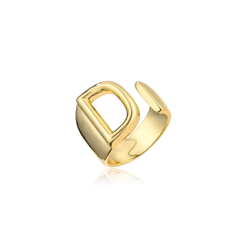 Zenat Letter Adjustable Stainless Steel Ring