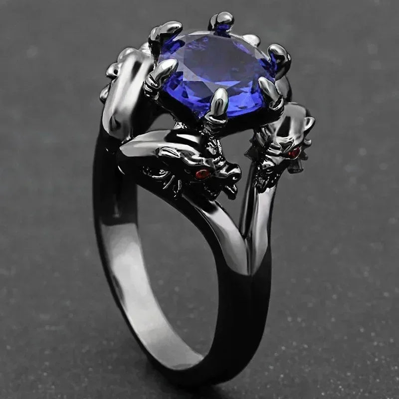 Zenat Blue Cube Zircon Elegant Ring