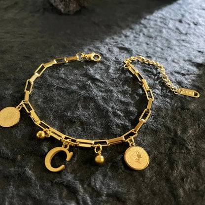 Named Letters 18K Gold-plated Stainless Steel Bracelet