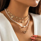 Zenat 4PC Sunflower & Heart Link Chain Jewelry Set