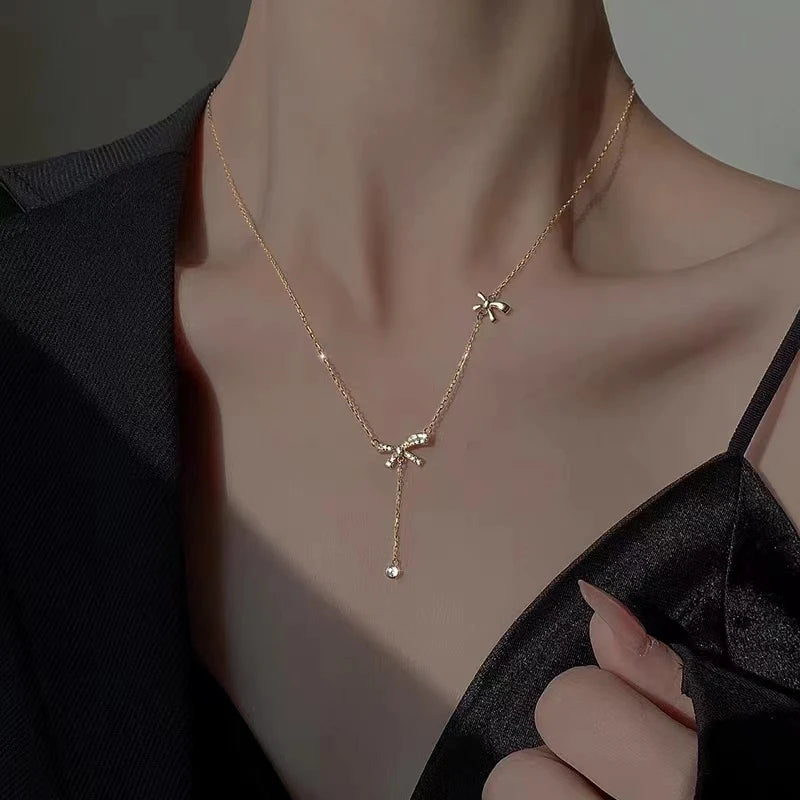 Fashion Trend Unique Design Elegant Delicate Light Luxury Green Zircon Necklace Women Jewelry Party Premium Stud Earrings Gift
