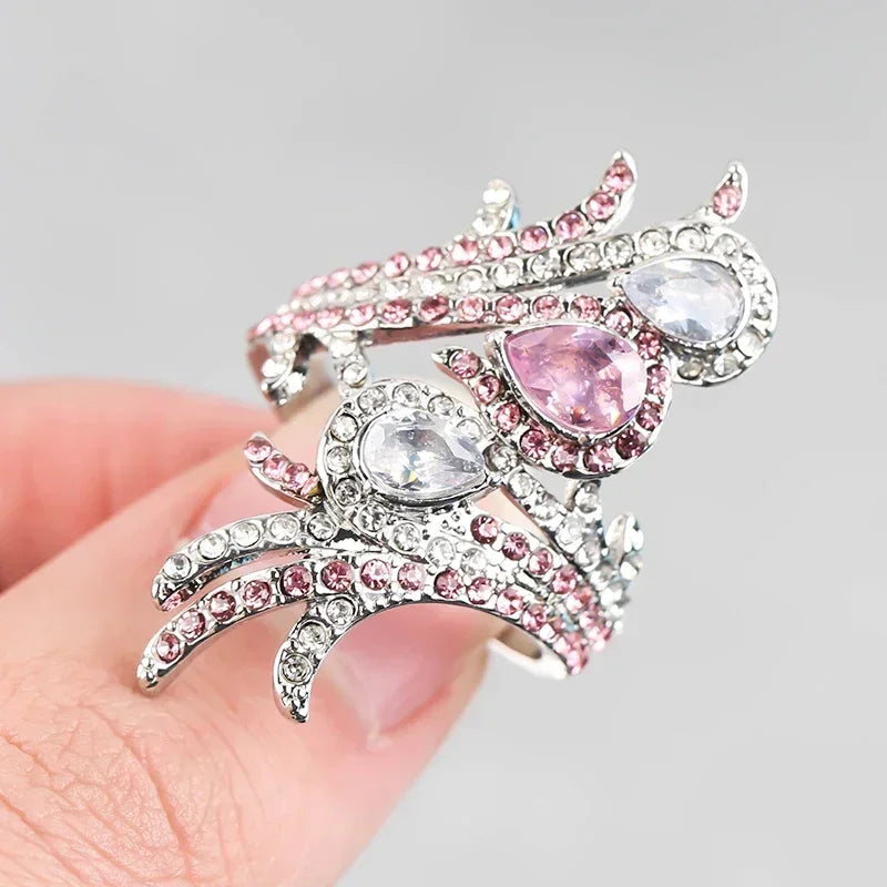 Zenat Pink Zirconia Trendy Sweet and Romantic Engagement Rings