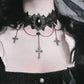Zenat Neo-Gothic Black Lace Punk Choker Necklace