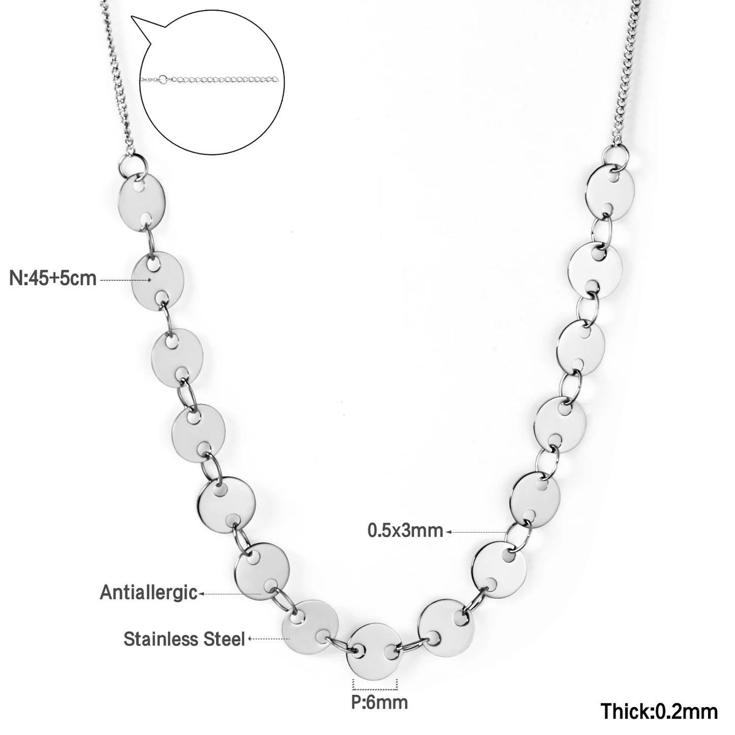 Zenat Golden Chains Necklaces Star Heart Stainless Steel