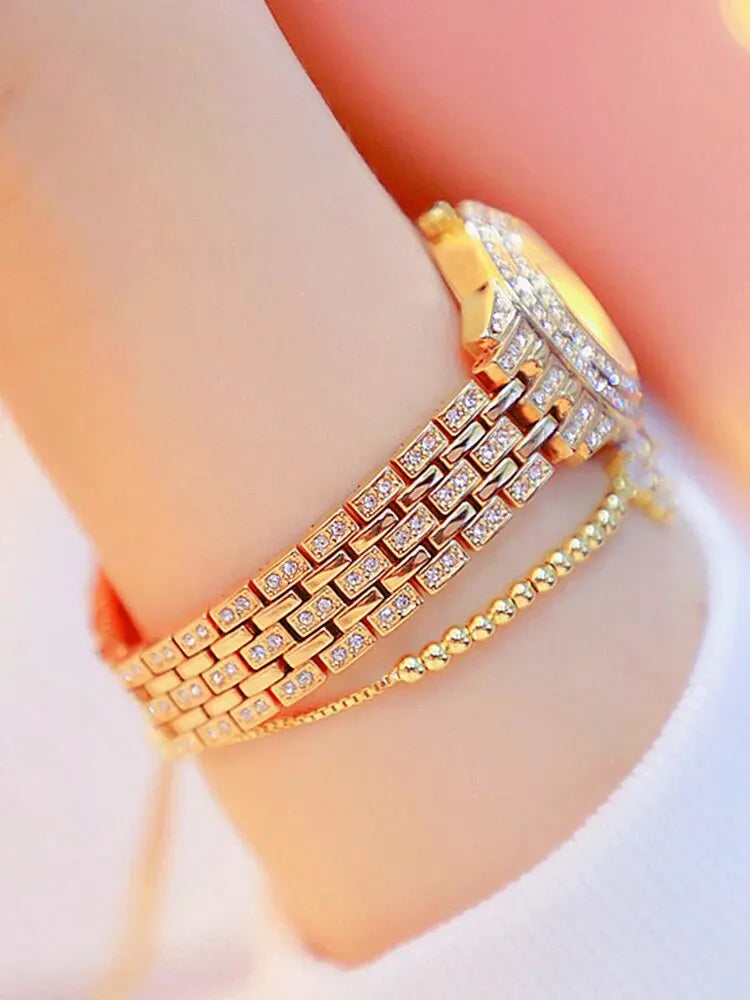Zenat Zircon Studded Watch For women