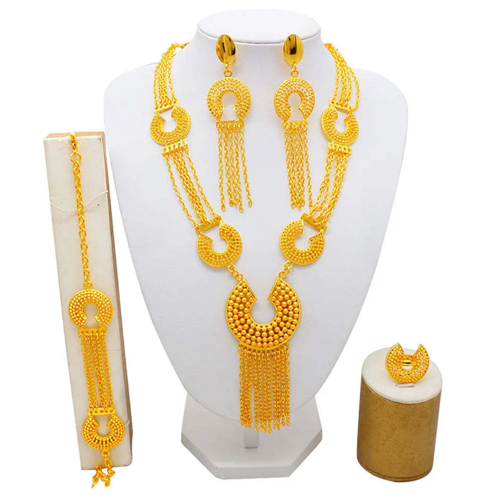 Zenat Dubai 24K Gold Plated Wedding Jewelry Set