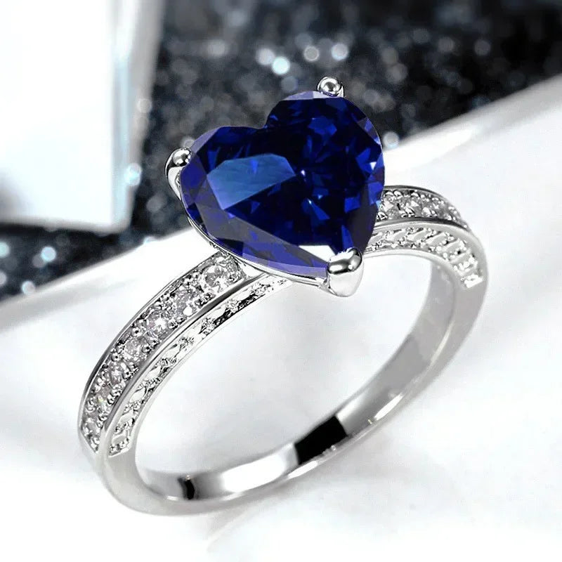 Zenat Blue Cube Zircon Elegant Ring