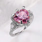 Zenat Pink Sparkling Zircon Princess Square Ring
