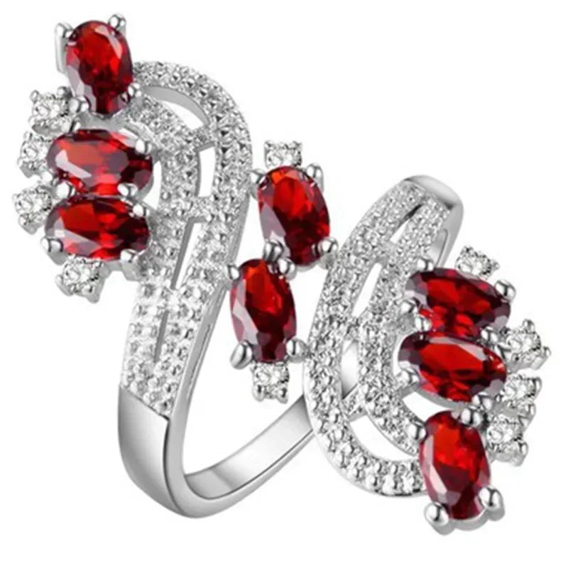Zenat American Red Cubic Zirconia Ring