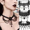 Zenat Neo-Gothic Black Lace Punk Choker Necklace