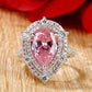 Zenat Pink Sparkling Zircon Princess Square Ring