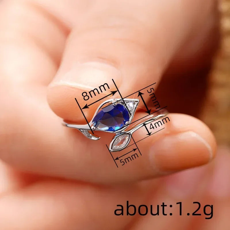 Zenat Blue Cube Zircon Elegant Ring