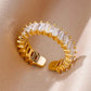 Delicate Colorful Zircon Rings for Women New In Gold Color Wedding Ring Aesthetic Fashion Jewelry Gift anillos mujer