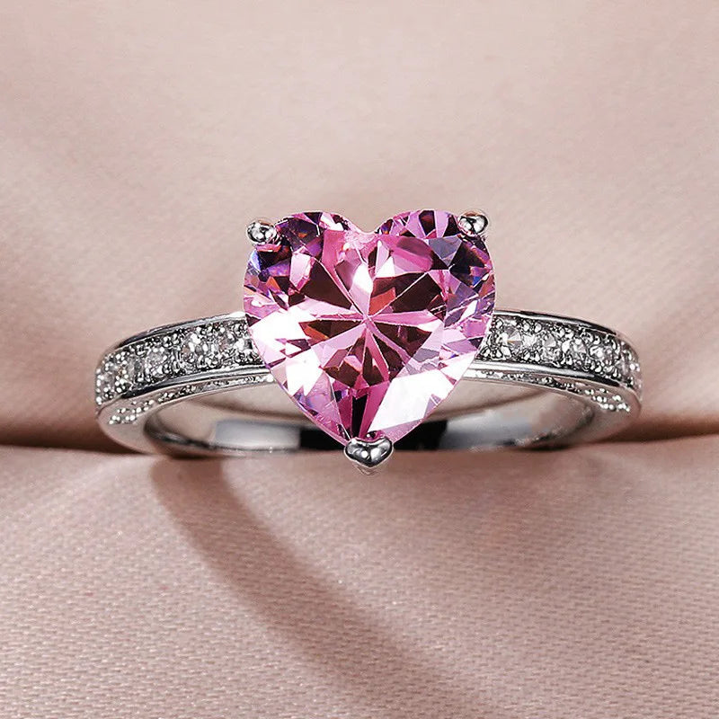 Zenat Pink Cubic Zirconia Ring for Women