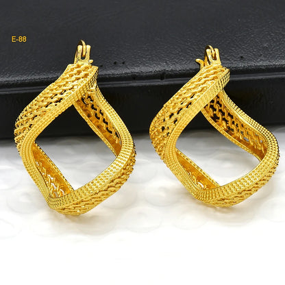 Zenat Dubai Gold Plated Hollow Earrings – Fine Jewelry