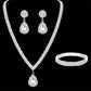 Wedding Season Women's Fashion Copper Claw Chain Water Drop Necklace Earrings Bracelet Jewelry Set Wedding Banquet Festival Gift
