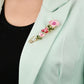 Zenat Rhinestone Flower & Leaf Lapel Pin Brooches