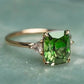 Zenat Green Oval Crystal Party Women's Ring