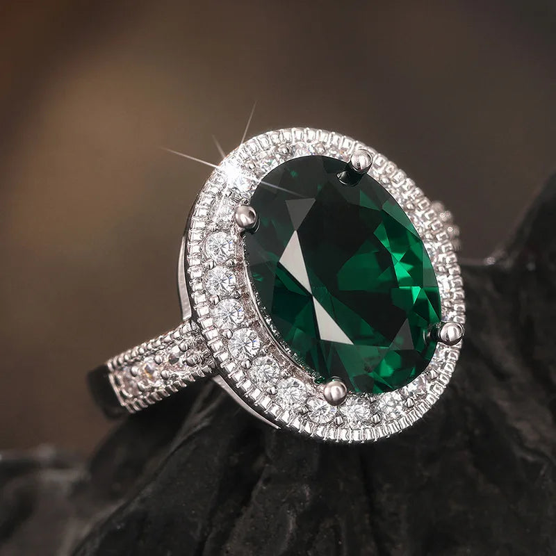 Zenat Colorful Green Cubic Zirconia Rings