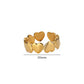 Heart Rings For Women Gold Color Stainless Steel Heart Opening Ring Wedding Aesthetic Accessories Party Jewelry Gift BFF anillos