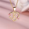 Zenat A-Z Letter Flower Gold Pendant Necklace