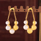 Zenat Round Stainless Steel Pearl Earrings for Women