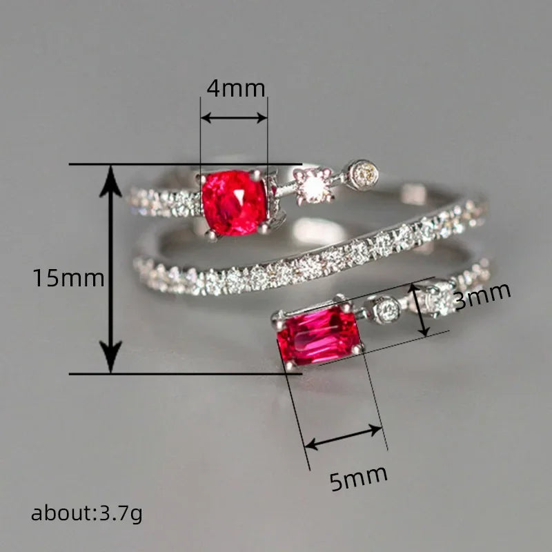 Zenat American Red Cubic Zirconia Ring