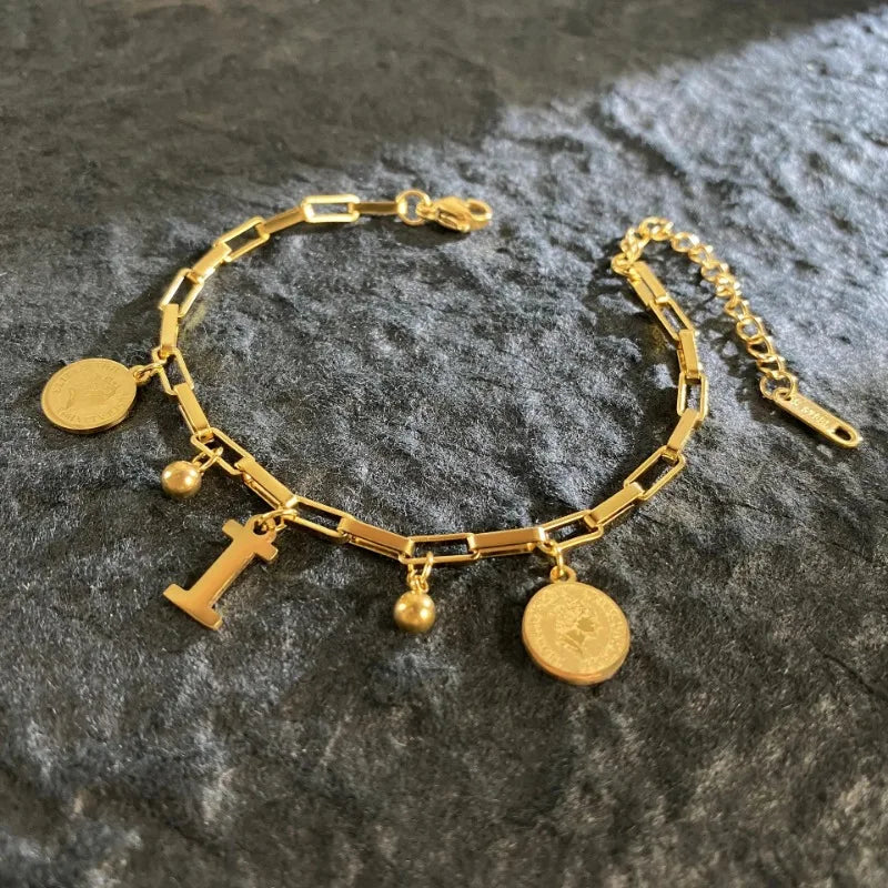 Named Letters 18K Gold-plated Stainless Steel Bracelet