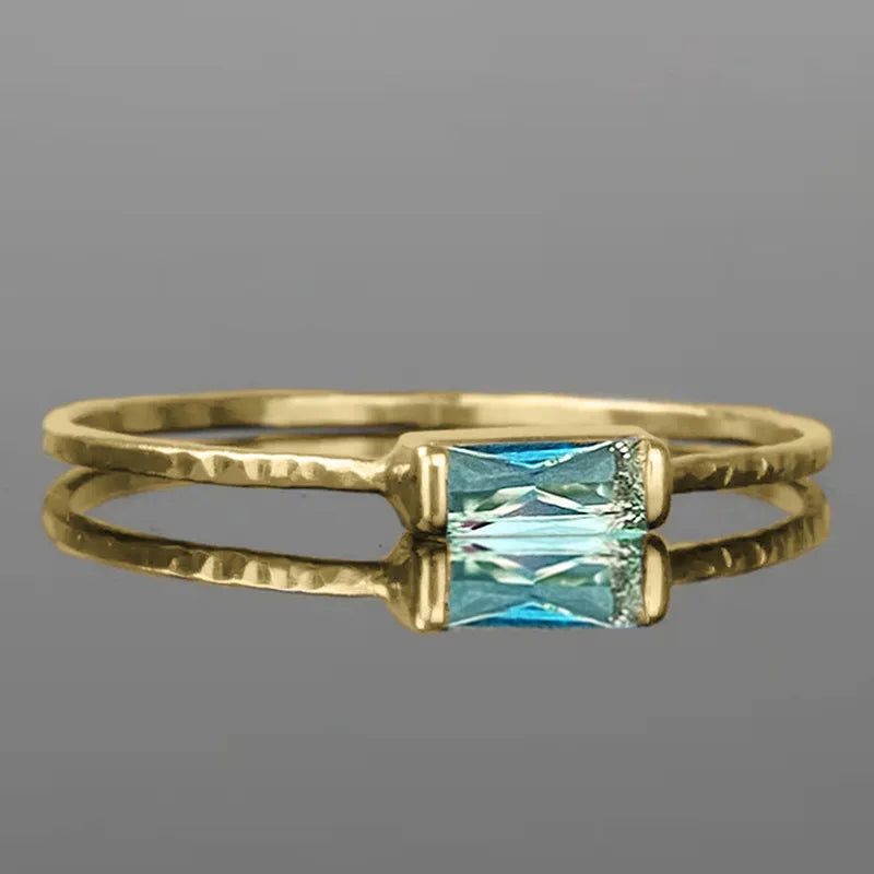 Zenat Sea Blue Cubic Zirconia Women’s Ring
