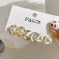 Zenat Bow Fishtail Pearl Moon Earrings Set